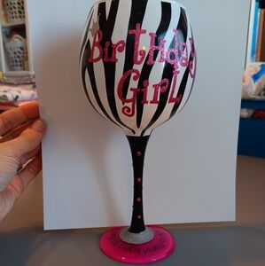 Mud pie birthday girl glass